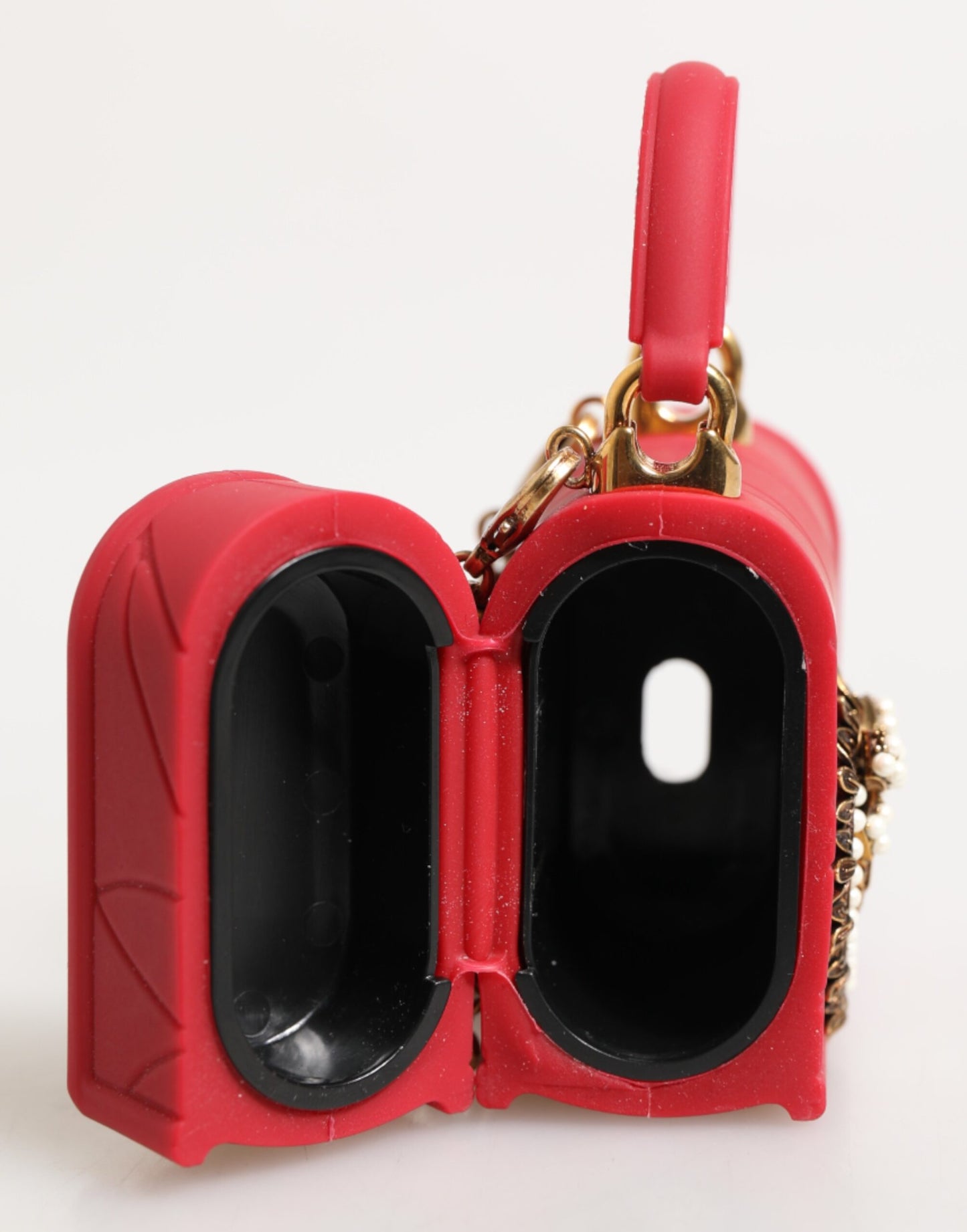 Dolce & Gabbana Red Silicone Devotion Heart Cover Bag Women Airpods Case Womens