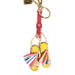 Dolce & Gabbana Red Yellow Mini Espadrille Style Charm Keychain Keyring Womens