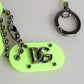 Dolce & Gabbana Green Springy Key Holder DG Logo Men's Keychain Keyring Womens