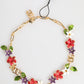 Dolce & Gabbana Gold Brass Logo Detail Floral Fashion Jewelry Necklace Womens Necklace