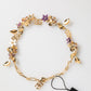 Dolce & Gabbana Gold Brass Logo Detail Floral Fashion Jewelry Necklace Womens Necklace