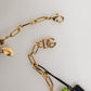 Dolce & Gabbana Gold Brass Logo Detail Floral Fashion Jewelry Necklace Womens Necklace