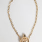 Dolce & Gabbana Gold Brass Rhinestone Devotion Charm Pendant Necklace Womens Necklace