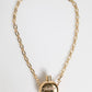 Dolce & Gabbana Gold Brass Rhinestone Devotion Charm Pendant Necklace Womens Necklace