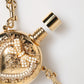 Dolce & Gabbana Gold Brass Rhinestone Devotion Charm Pendant Necklace Womens Necklace