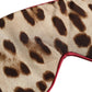 Dolce & Gabbana Brown Leopard Print Silk Women Accessory Sleep Eye Mask Womens