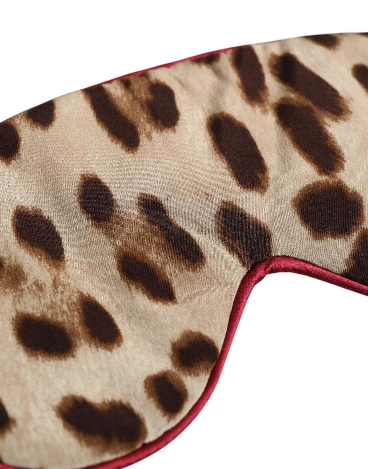 Dolce & Gabbana Brown Leopard Print Silk Women Accessory Sleep Eye Mask Womens