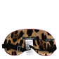Dolce & Gabbana Brown Leopard Print Silk Women Accessory Sleep Eye Mask Womens