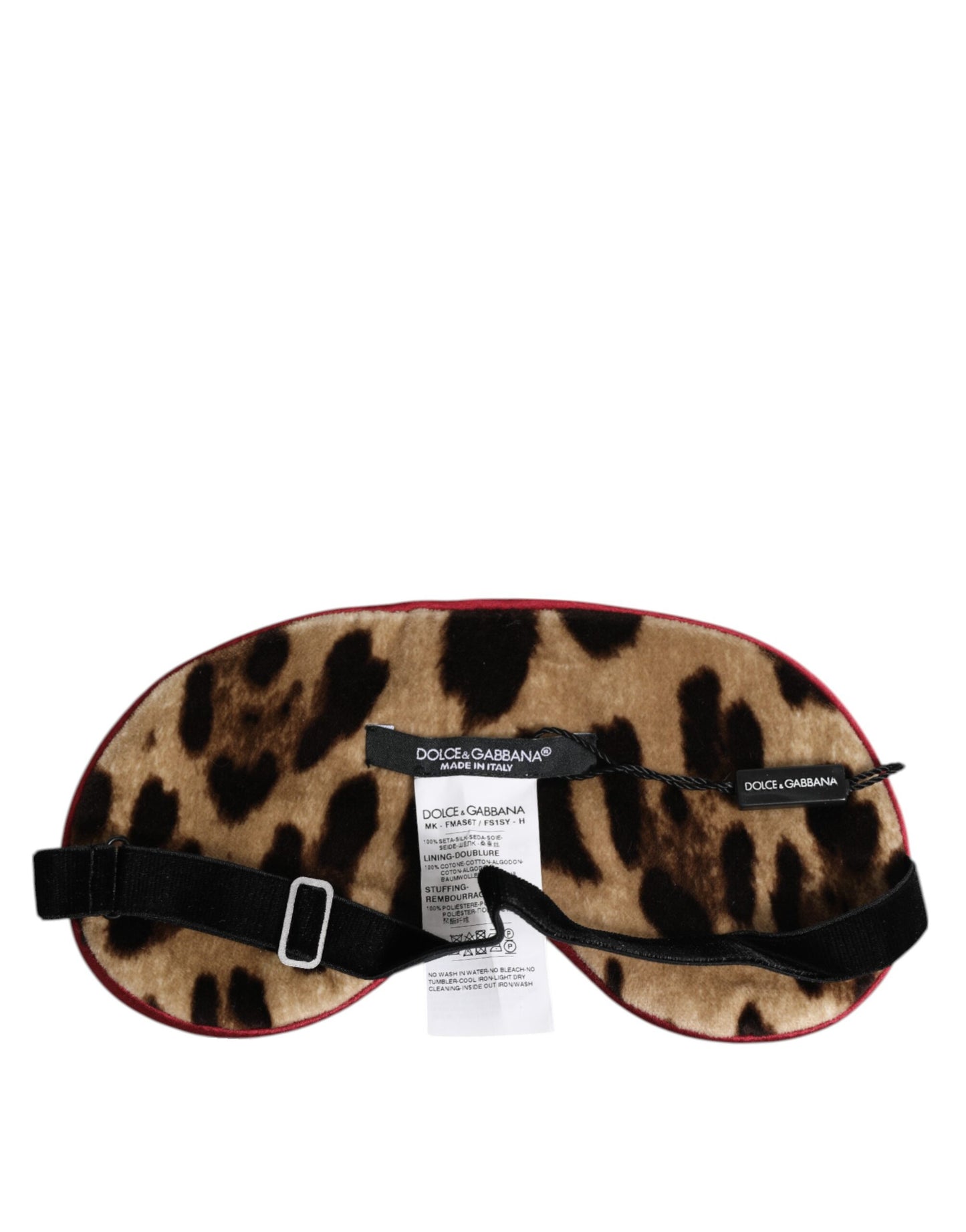 Dolce & Gabbana Brown Leopard Print Silk Women Accessory Sleep Eye Mask Womens