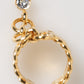 Dolce & Gabbana Gold Tone Brass Logo Chain Clear Crystals Adjustable Ring Womens Ring Mens Ring