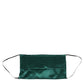 Dolce & Gabbana Green Silk Pleated Elastic Ear Strap Face Mask Mens Womens