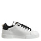 Dolce & Gabbana White Leather Portofino Lace Up Sneakers Shoes