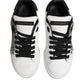 Dolce & Gabbana White Leather Portofino Lace Up Sneakers Shoes