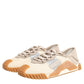 Dolce & Gabbana Beige Lace Up Low Top NS1 Men Sneakers Shoes