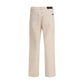 7FOR Beige Cotton Straight-Leg Jeans