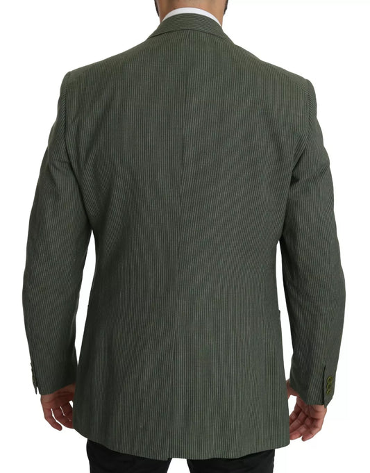 Romeo Gigli Green Linen Blazer One Piece Single Breasted Jacket Mens Blazer