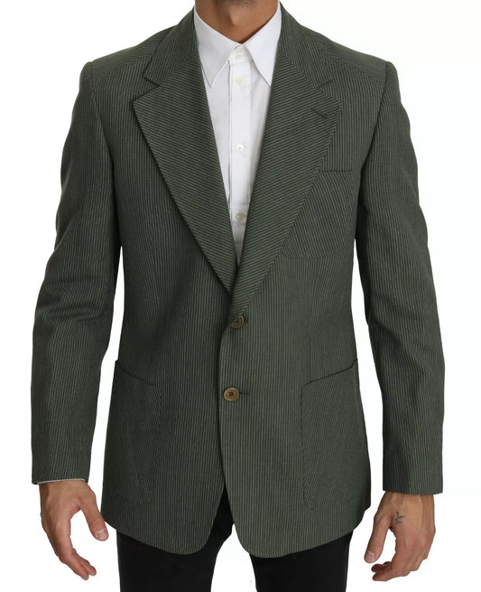 Romeo Gigli Green Linen Blazer One Piece Single Breasted Jacket Mens Blazer