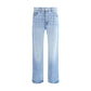7FOR Light Blue Cotton Straight-Leg Jeans
