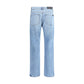 7FOR Light Blue Cotton Straight-Leg Jeans