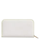 Dolce & Gabbana White Leather Logo Plaque Zip Around Continental Wallet