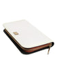 Dolce & Gabbana White Leather Logo Plaque Zip Around Continental Wallet
