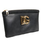 Dolce & Gabbana Black Calfskin Leather DG Logo Women Card Holder Wallet