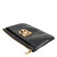 Dolce & Gabbana Black Calfskin Leather DG Logo Women Card Holder Wallet