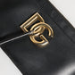 Dolce & Gabbana Black Calfskin Leather DG Logo Women Card Holder Wallet