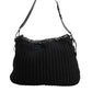 Dolce & Gabbana Black Cashmere Knitted Leather Shoulder Women Borse Bag Womens Shoulder Bag