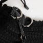 Dolce & Gabbana Black Cashmere Knitted Leather Shoulder Women Borse Bag Womens Shoulder Bag