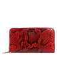 Dolce & Gabbana Red Exotic Leather Zip Around Continental Clutch Wallet