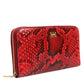 Dolce & Gabbana Red Exotic Leather Zip Around Continental Clutch Wallet