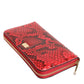 Dolce & Gabbana Red Exotic Leather Zip Around Continental Clutch Wallet