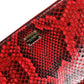 Dolce & Gabbana Red Exotic Leather Zip Around Continental Clutch Wallet