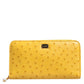 Dolce & Gabbana Yellow Leather Logo Plaque Zip Around Continental Wallet