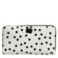 Dolce & Gabbana White Black Dotted Leather Zip Around Continental Wallet