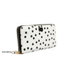 Dolce & Gabbana White Black Dotted Leather Zip Around Continental Wallet