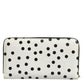 Dolce & Gabbana White Black Dotted Leather Zip Around Continental Wallet
