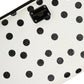 Dolce & Gabbana White Black Dotted Leather Zip Around Continental Wallet