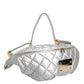 Dolce & Gabbana Silver Quilted Filled Crossbody Shoulder Bag SICILY Bag
