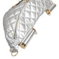 Dolce & Gabbana Silver Quilted Filled Crossbody Shoulder Bag SICILY Bag
