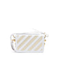 Off-White White/Gold  Metallic Stripe Mini Crossbody Bag