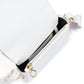 Off-White White/Gold  Metallic Stripe Mini Crossbody Bag