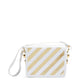 Off-White White/Gold  Metallic Stripe Crossbody Bag