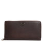 Dolce & Gabbana Brown Calfskin Leather Logo Zip Around Continental Wallet Mens Wallet