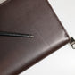 Dolce & Gabbana Brown Calfskin Leather Logo Zip Around Continental Wallet Mens Wallet