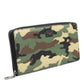 Dolce & Gabbana Multicolor Camouflage Logo Zip Around Continental Wallet Mens Wallet