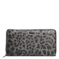 Dolce & Gabbana Black Gray Leopard Leather Zip Around Continental Wallet Mens Wallet