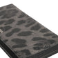 Dolce & Gabbana Black Gray Leopard Leather Zip Around Continental Wallet Mens Wallet