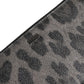 Dolce & Gabbana Black Gray Leopard Leather Zip Around Continental Wallet Mens Wallet